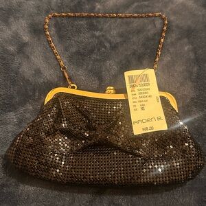 Arden B Black and Gold Sequin Wristlet